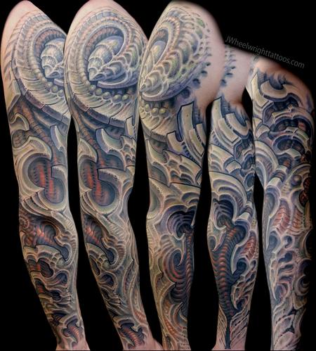 Tattoos - freehand cover up Biomech Sleeve - 132446